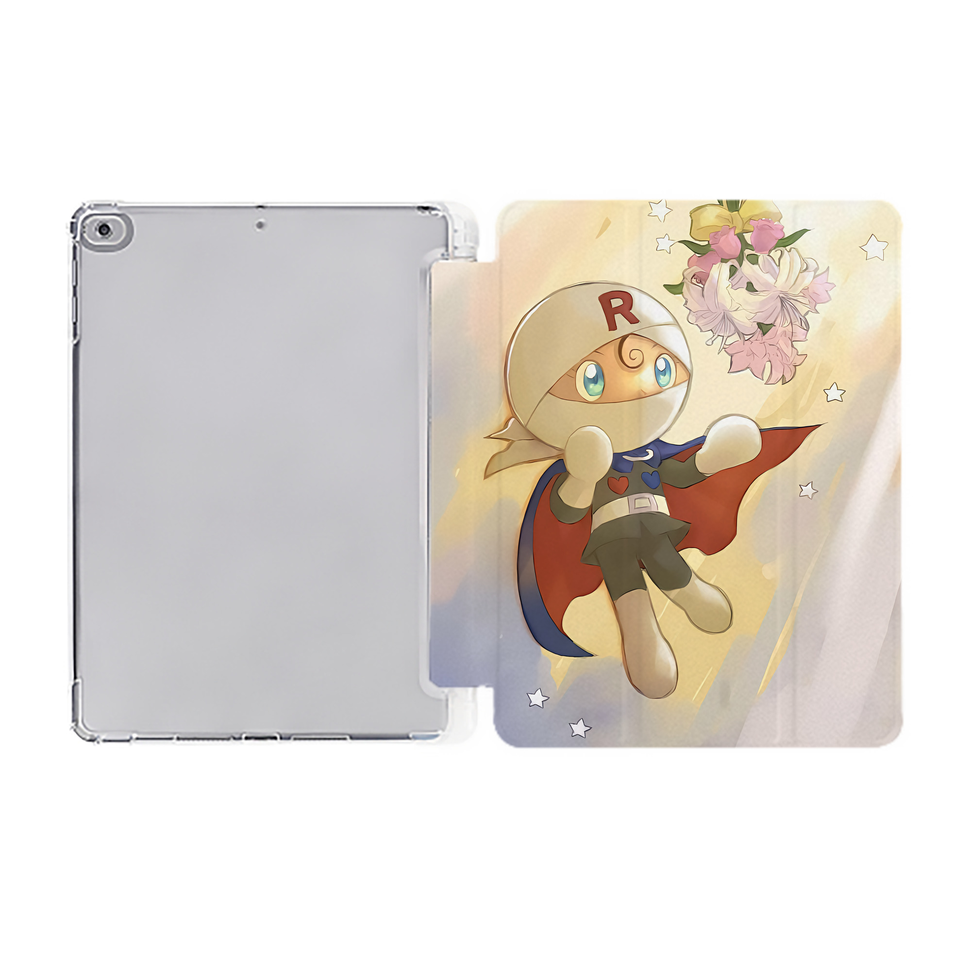 （画像用） アンパンマン Anpanman IPad ケース ペン収納付き 三つ折りスタンド PUレザー×シリコン 対応機種9.5/10.5/10.9インチ